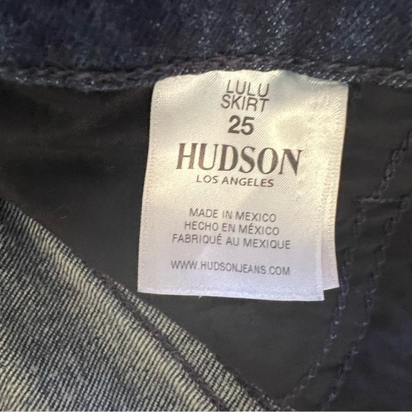 HUDSON Denim Lulu Jean Pencil Skirt Lace Up Side Raw Hem Size 25 Mini - Picture 8 of 11